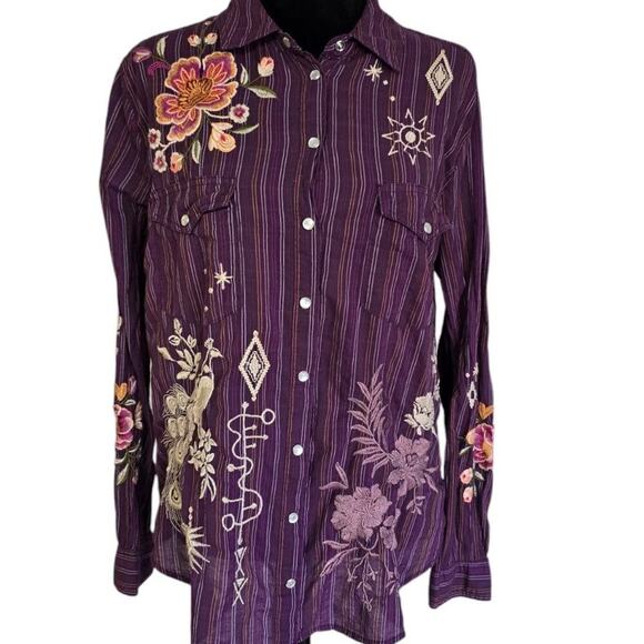 Johnny Was Pearl Snap Button Up - Picture 1 of 10